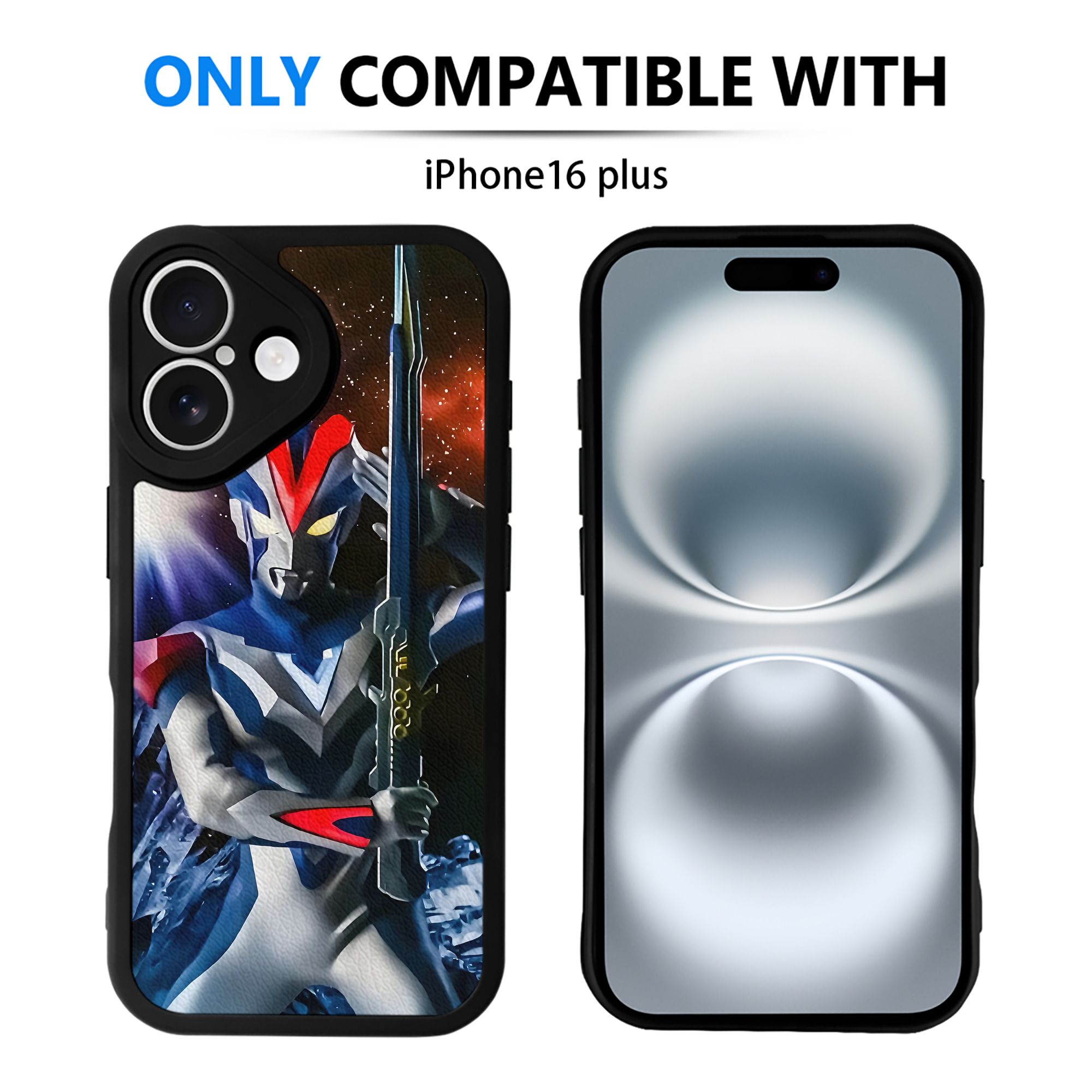 （画像用） ウルトラマン Ultraman 【iPhone 16シリーズ対応】シリコンスマホケース（レザー調） 材質：シリコン